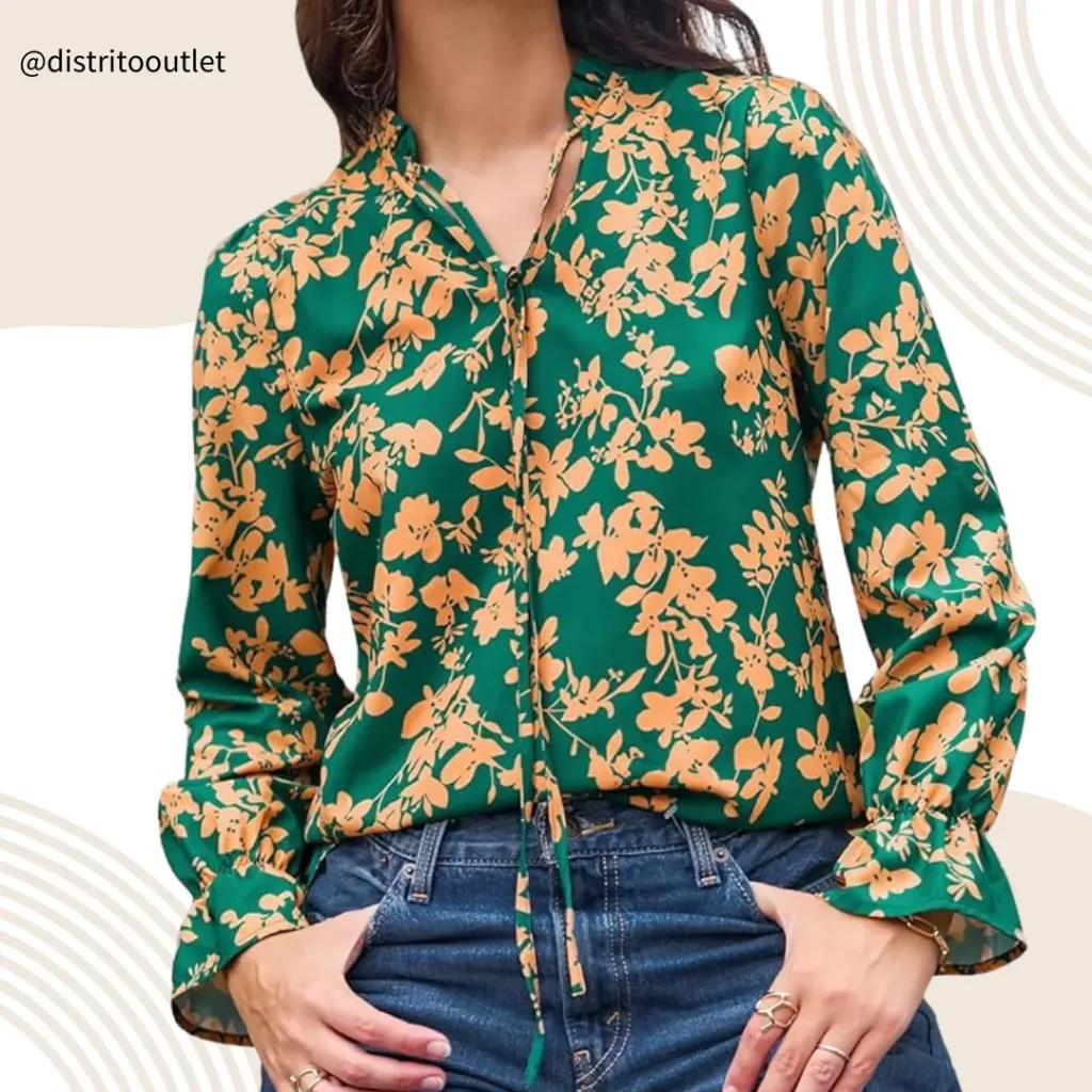 [210697] Blusa Floreada Cupshe C Verde (S)