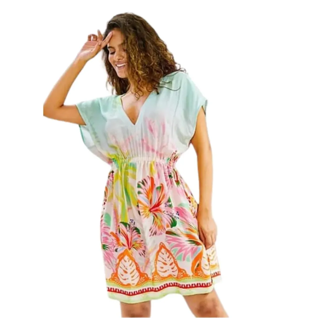 [210735] Vestido Floral Cupshe C Verde T S