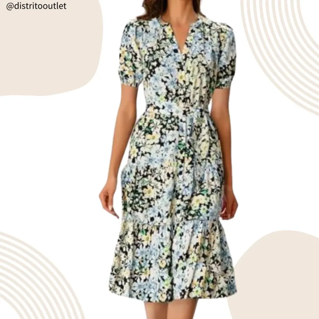 Vestido Floreado Cupshe C Negro T XS