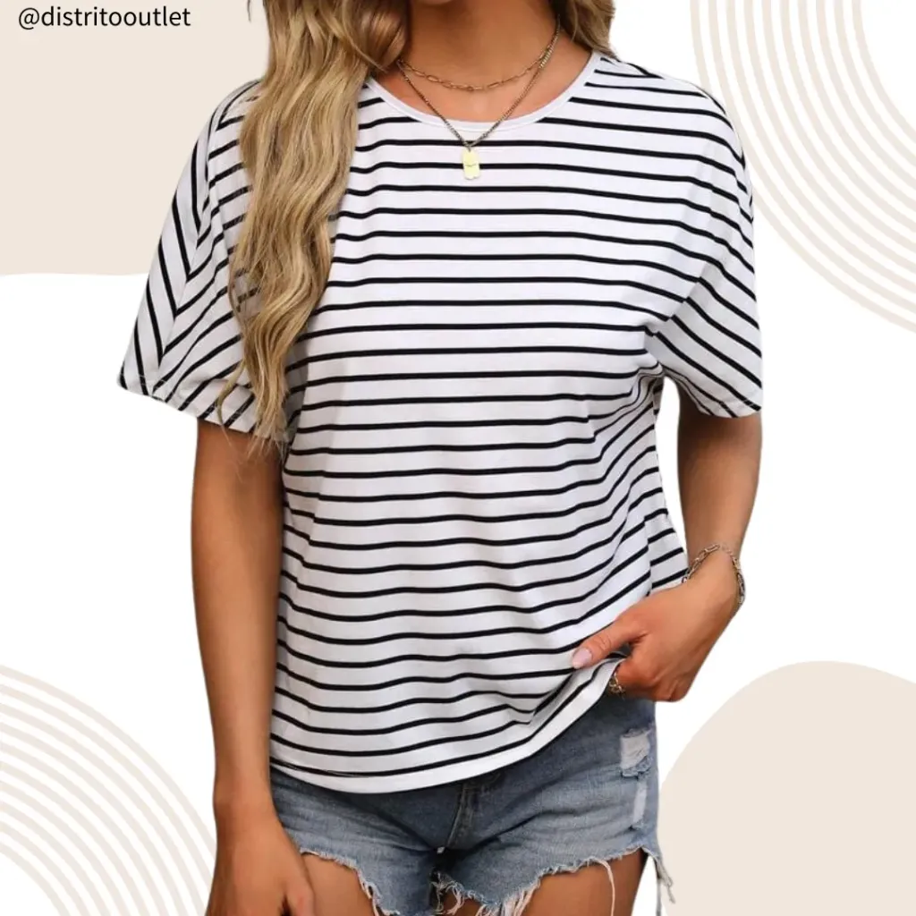 [210802] Blusa C Blanco Negro T XL