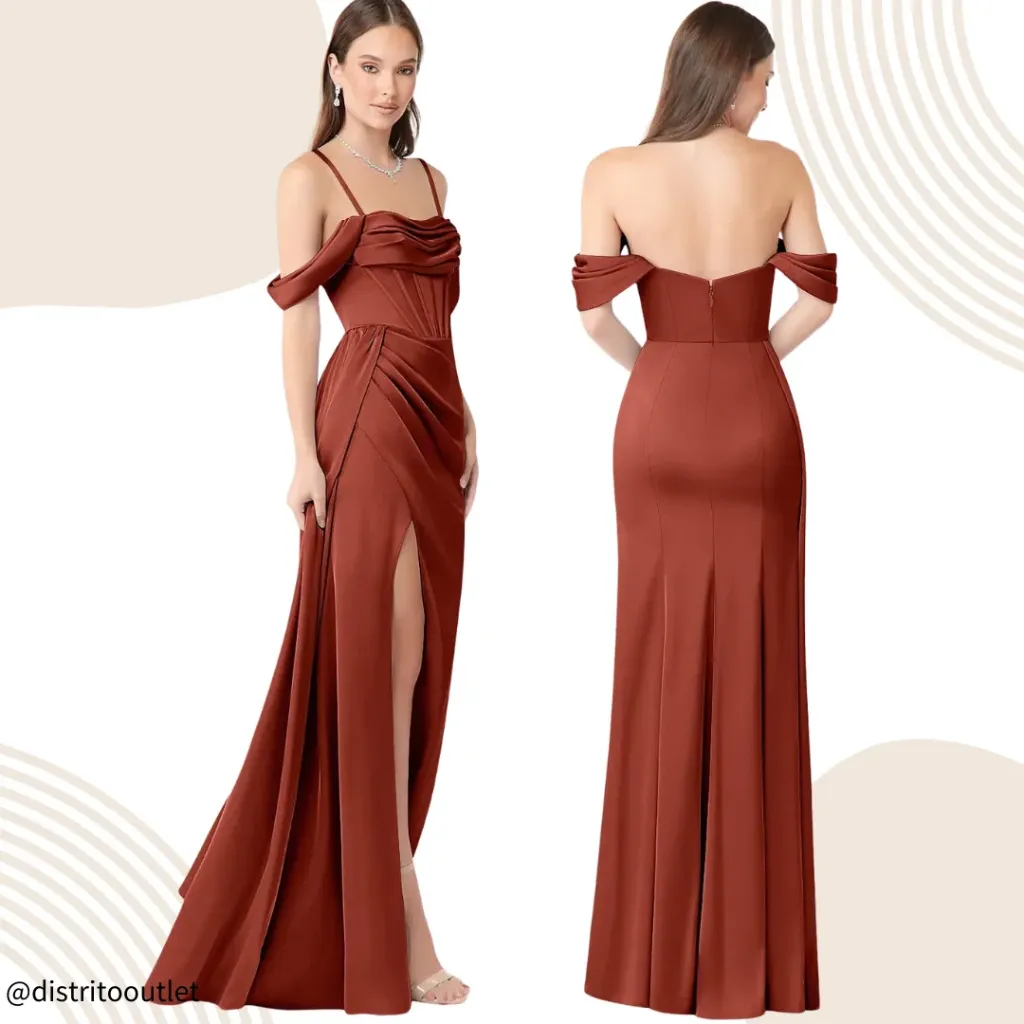 [332276] Vestido Azazie C Marron T A6