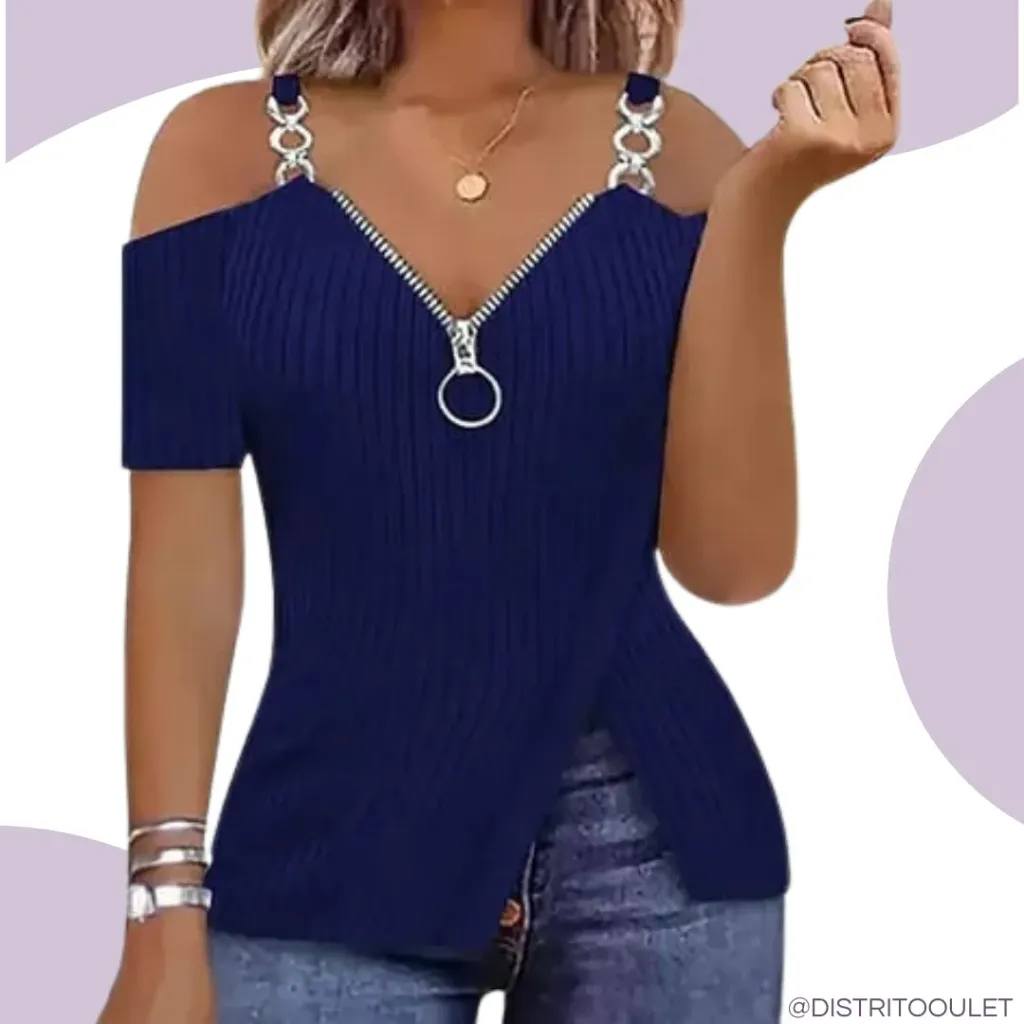 [210838] Blusa C Azul Rey T L