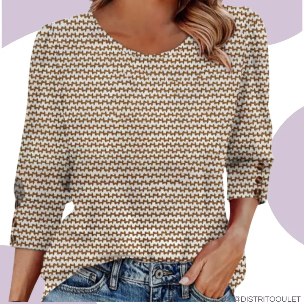 Blusa Manga Larga Fantaslook C Blanco Amarilo T XXL