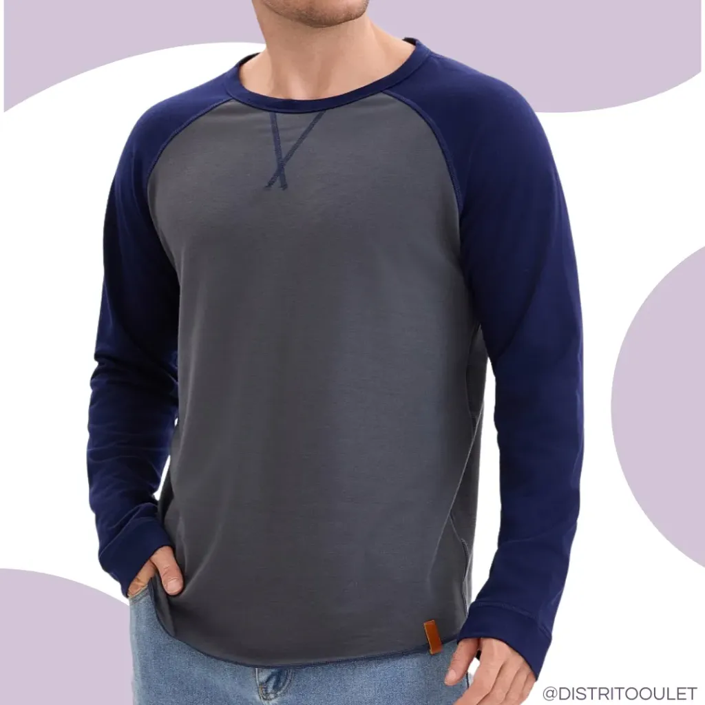 Playera Manga Larga C Gris T M