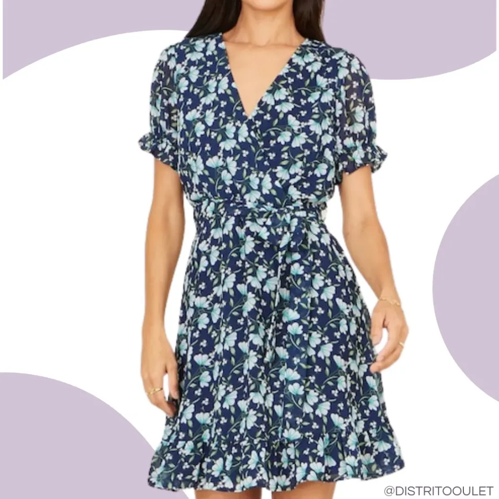 [210879] Vestido UVN Floral C Azul T S