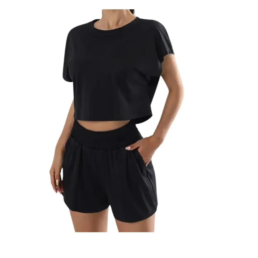 Conjunto Short Blusa Moshu C Negro T L