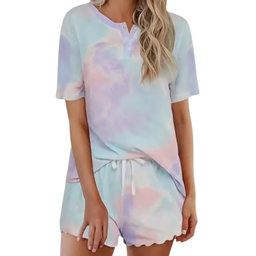 Conjunto Short Blusa Ekouaer C Azul T S