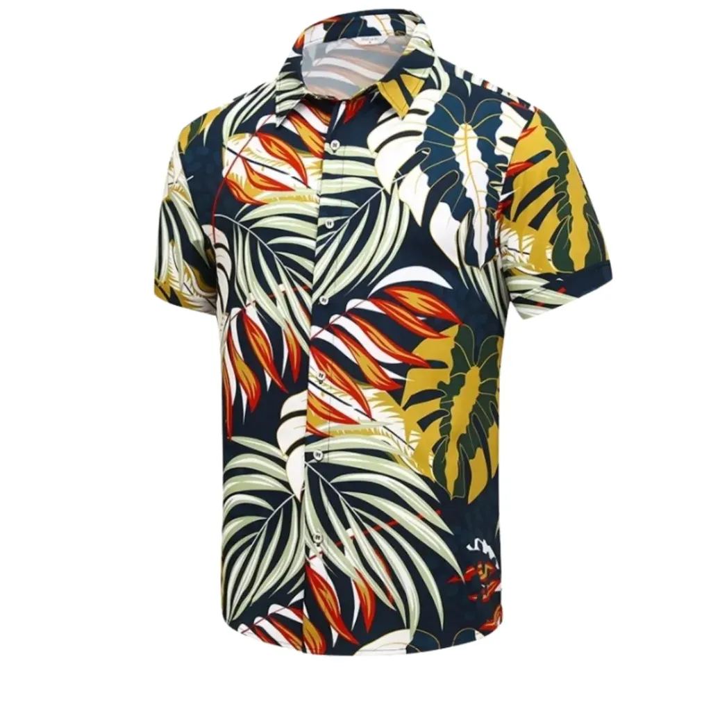 Camisa Shelucky Floreada C Azul Marino T S