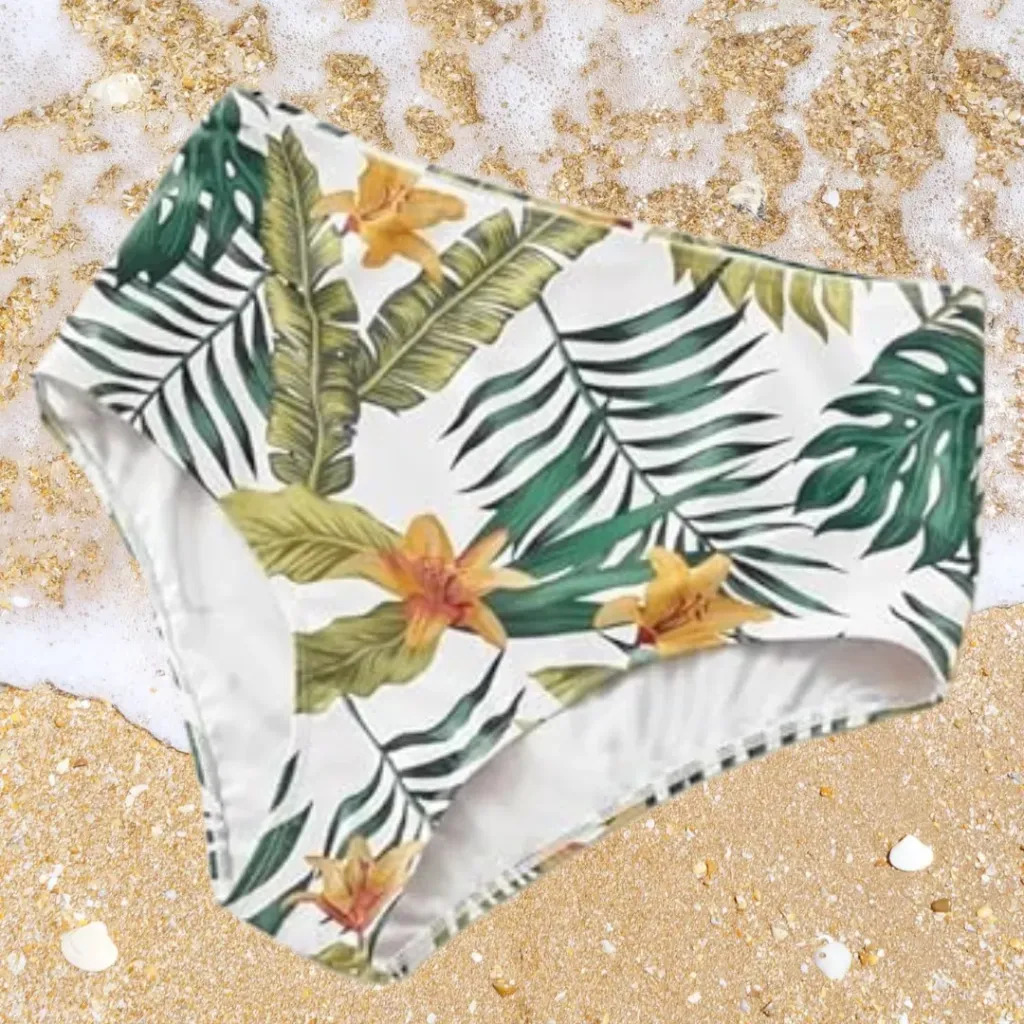 [214191] Calzon Floral C Blanco Verde T XL