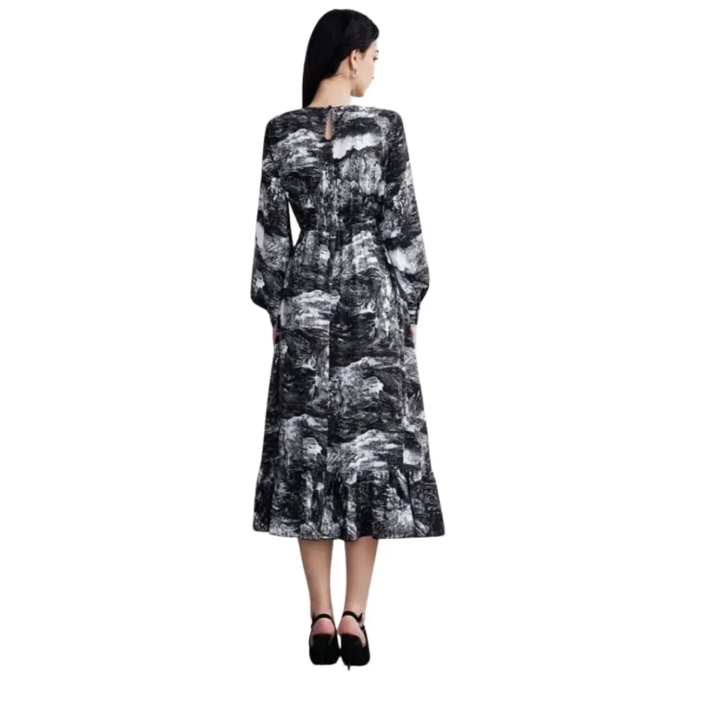 Vestido Shein C Negro Blanco T L