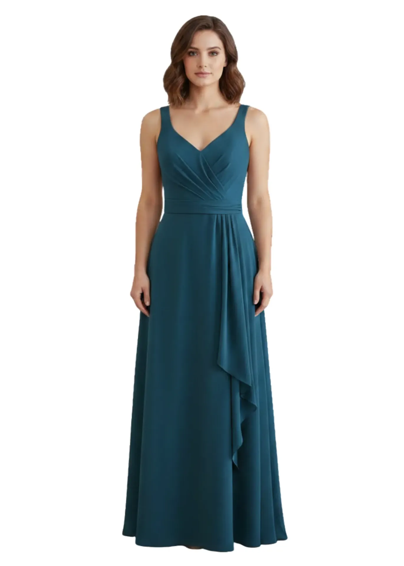 [511067] Vestido Liso Zatena C Verde T M