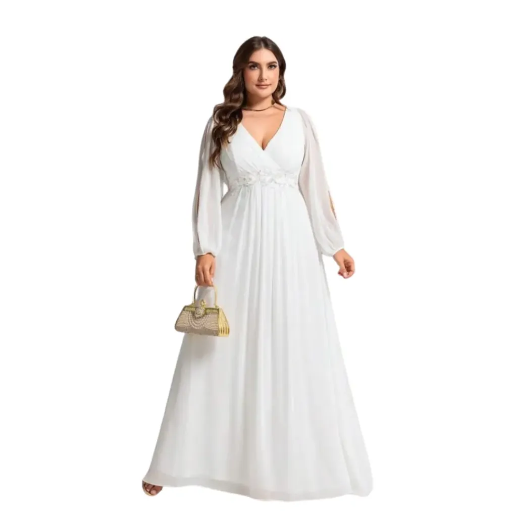 [511077] Vestido Liso Formal C Blanco T L