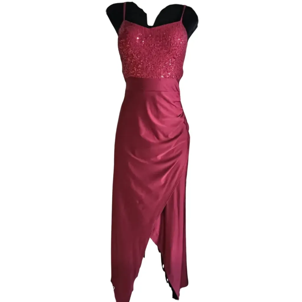 Vestido Lentejuelas Weinaze C Vino T S