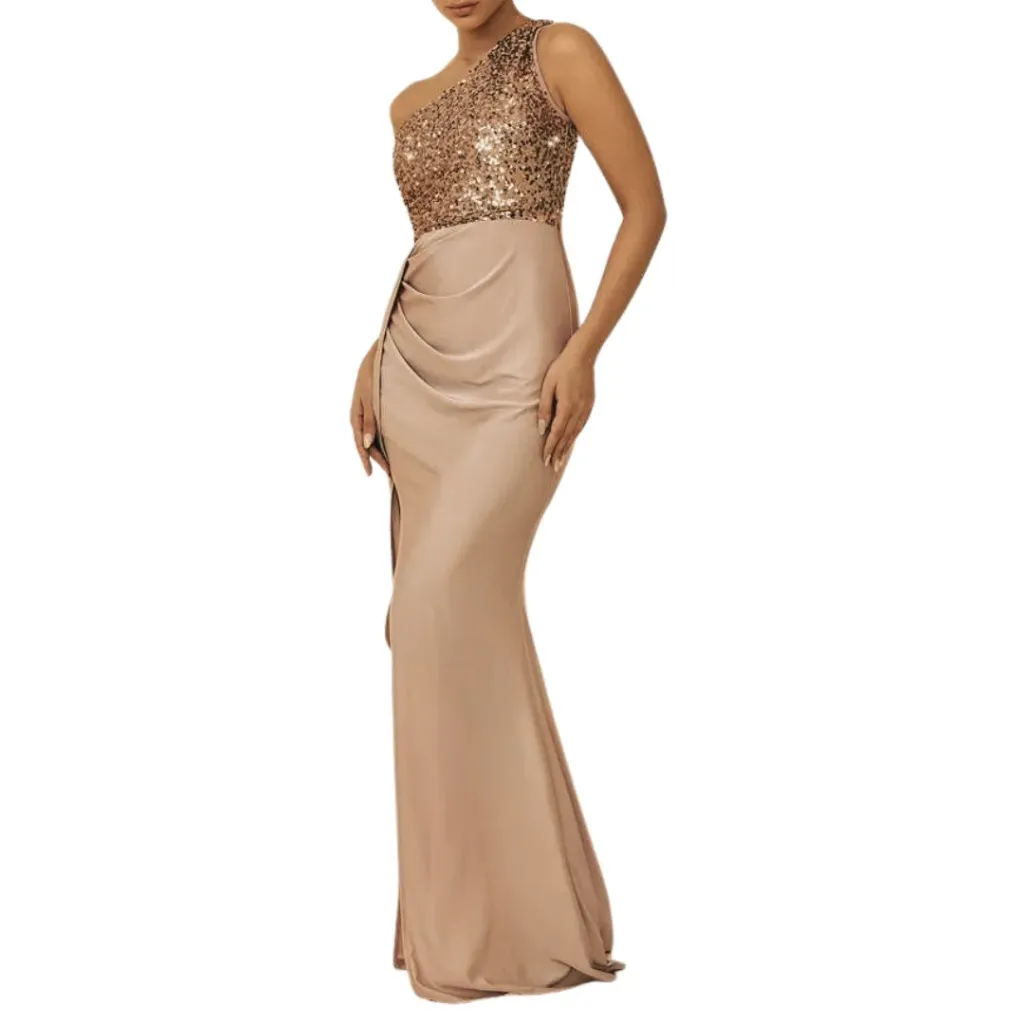 [511105] Vestido Lentejuelas Wenkafo C Cafe T L