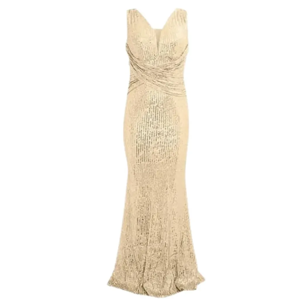 [511106] Vestido Lentejuelas C Crema T S