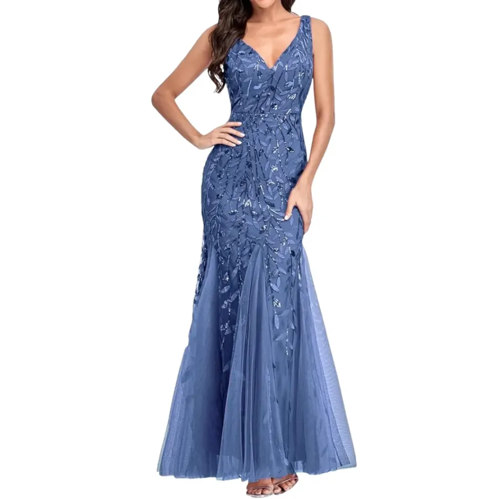 Vestido Bordado Vivimai C Azul T L