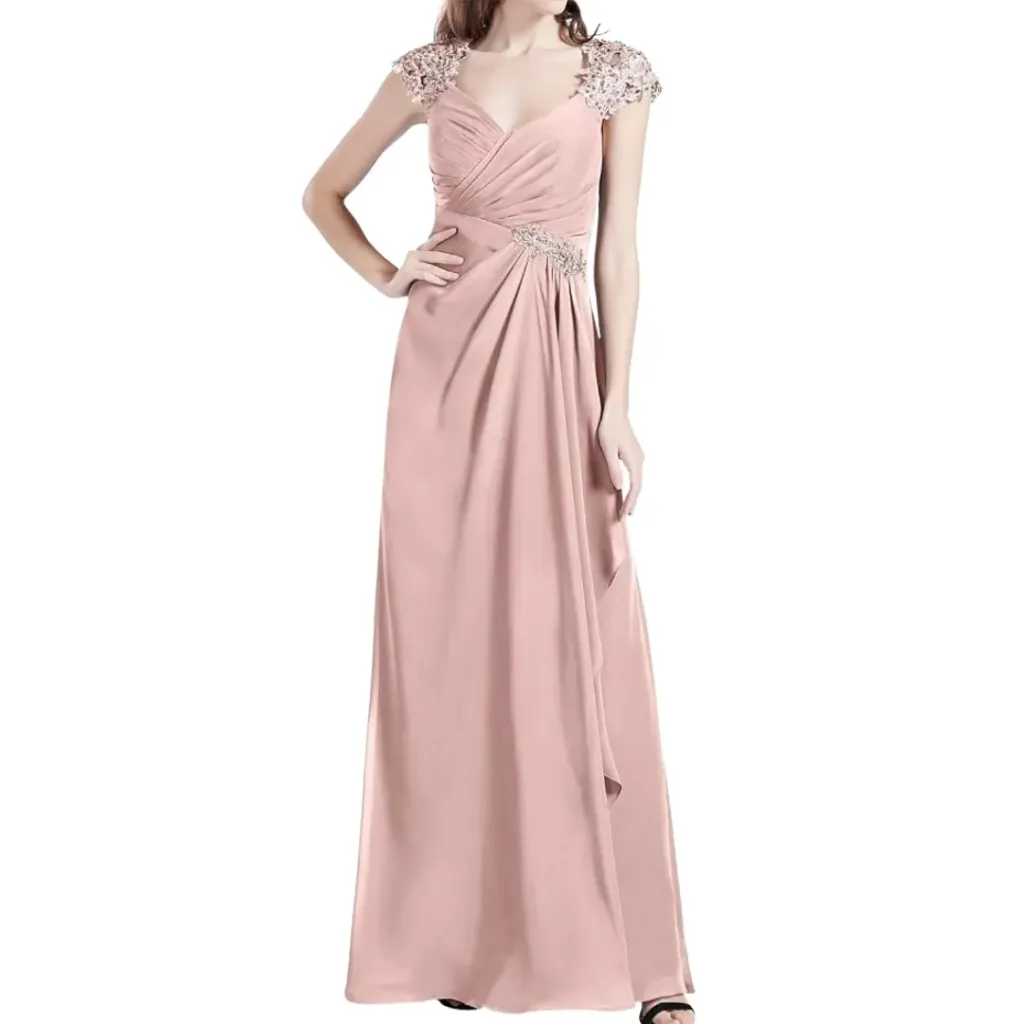 [511115] Vestido Bordado Formal C Rosa T L