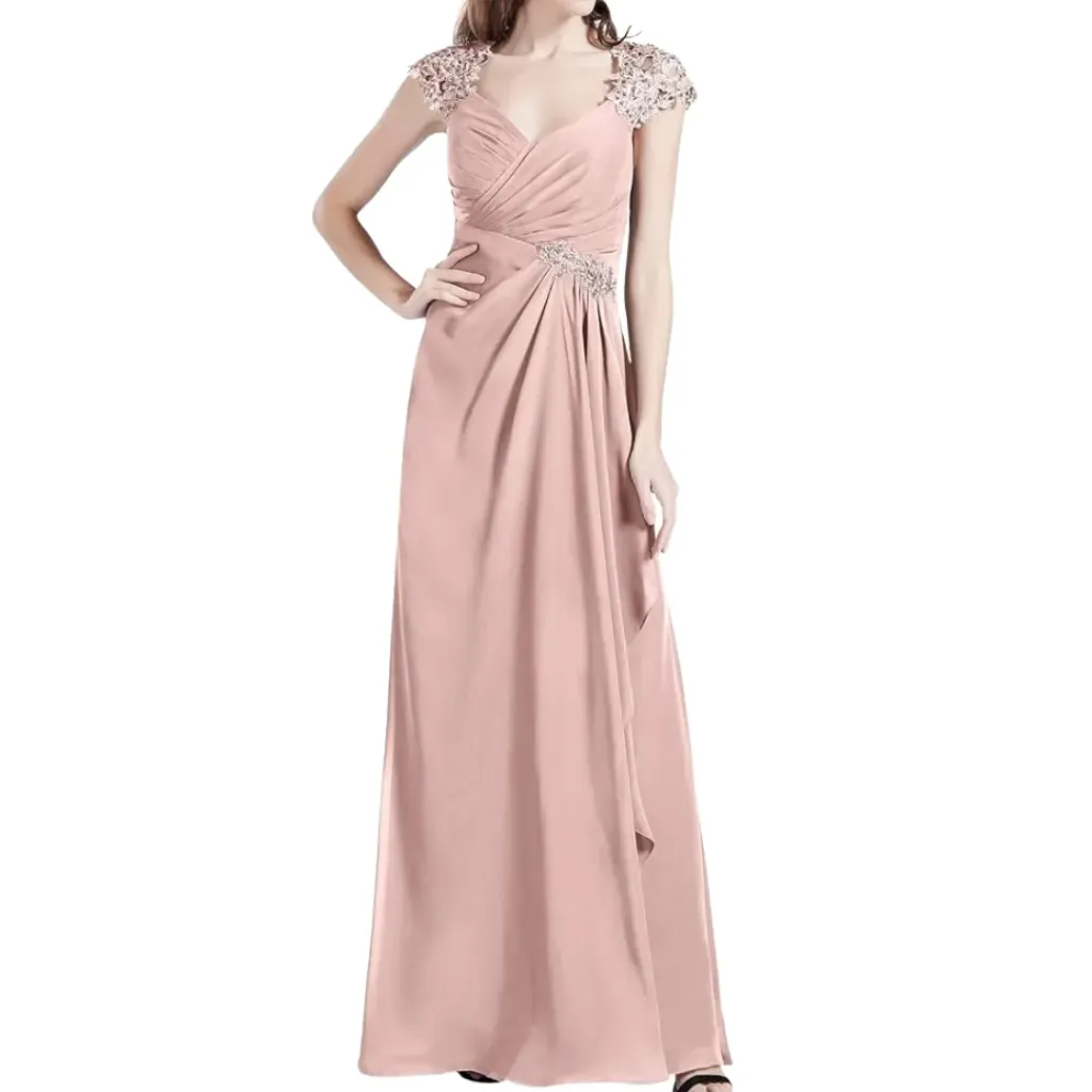 [511119] Vestido Bordado Formal C Rosa T S