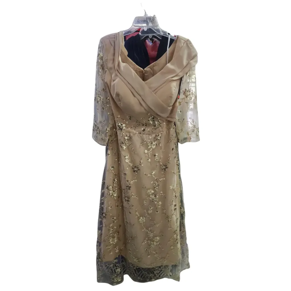 Vestido Bordado C Beige T XL