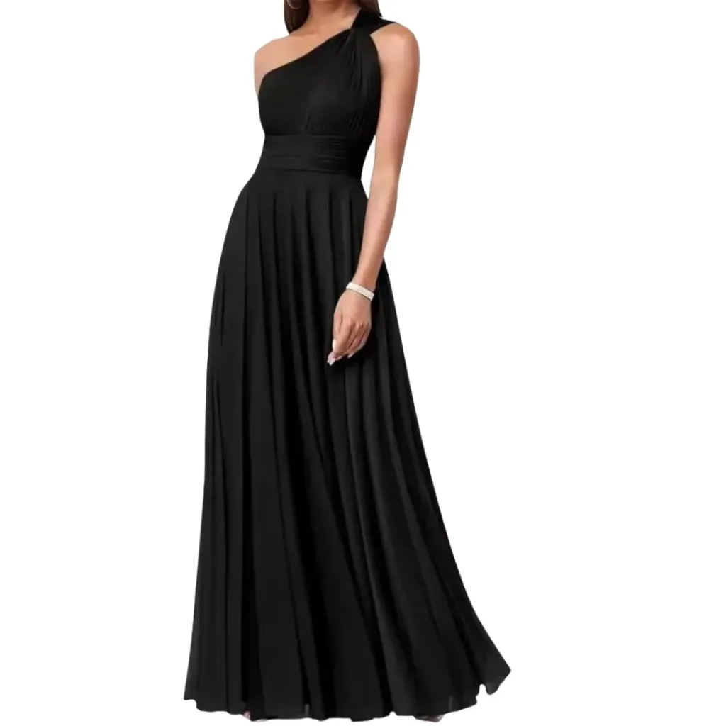 Vestido Liso Formal C Negro T L
