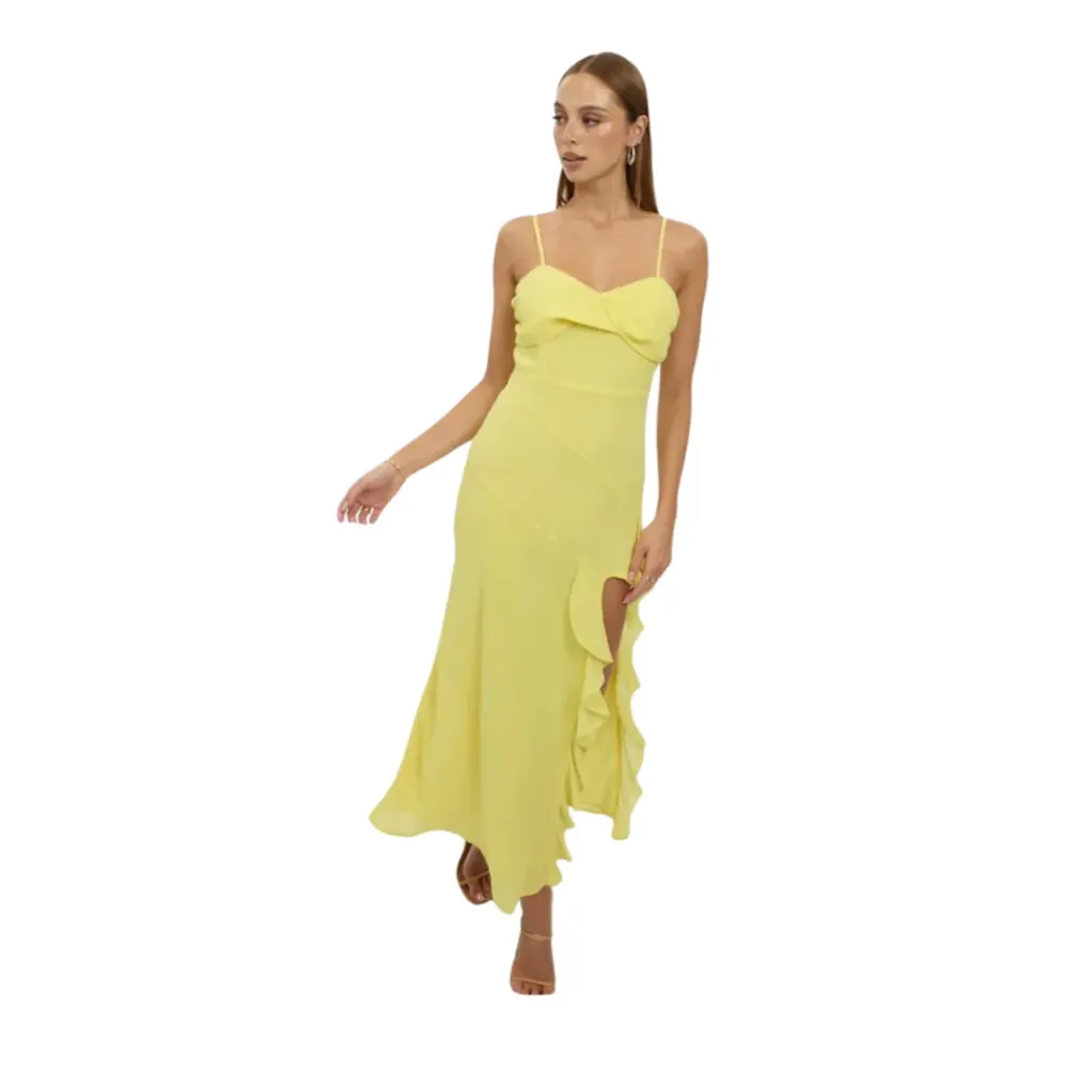 [511144] Vestido Liso Formal C Amarillo T M