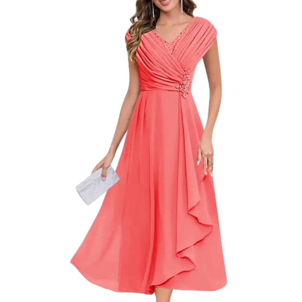 [511166] Vestido Formal Dress C Palo de rosa T L XL