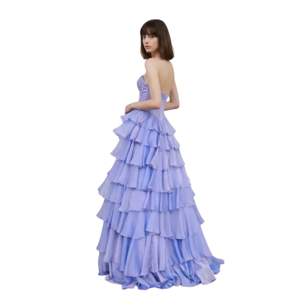 [511168] Vestido Formal Dress C Lila brillitos T L