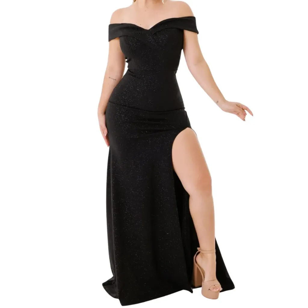 [511175] Vestido Formal Dress C Negro T M