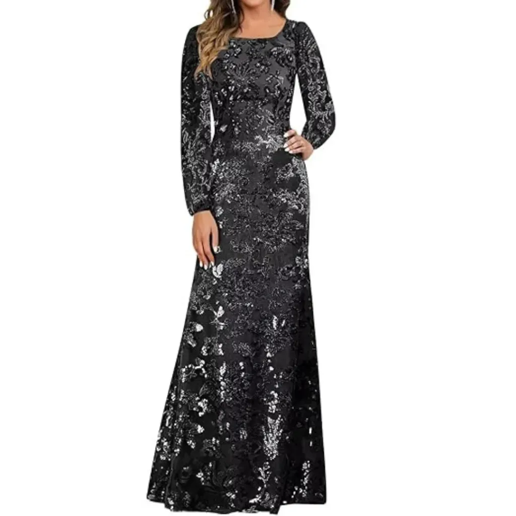 [511182] Vestido Inewer C Negro con Lentejuelas T M