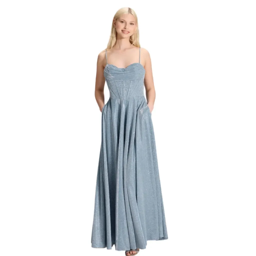 [511183] Vestido Monvelli C Azul con brillitos T S