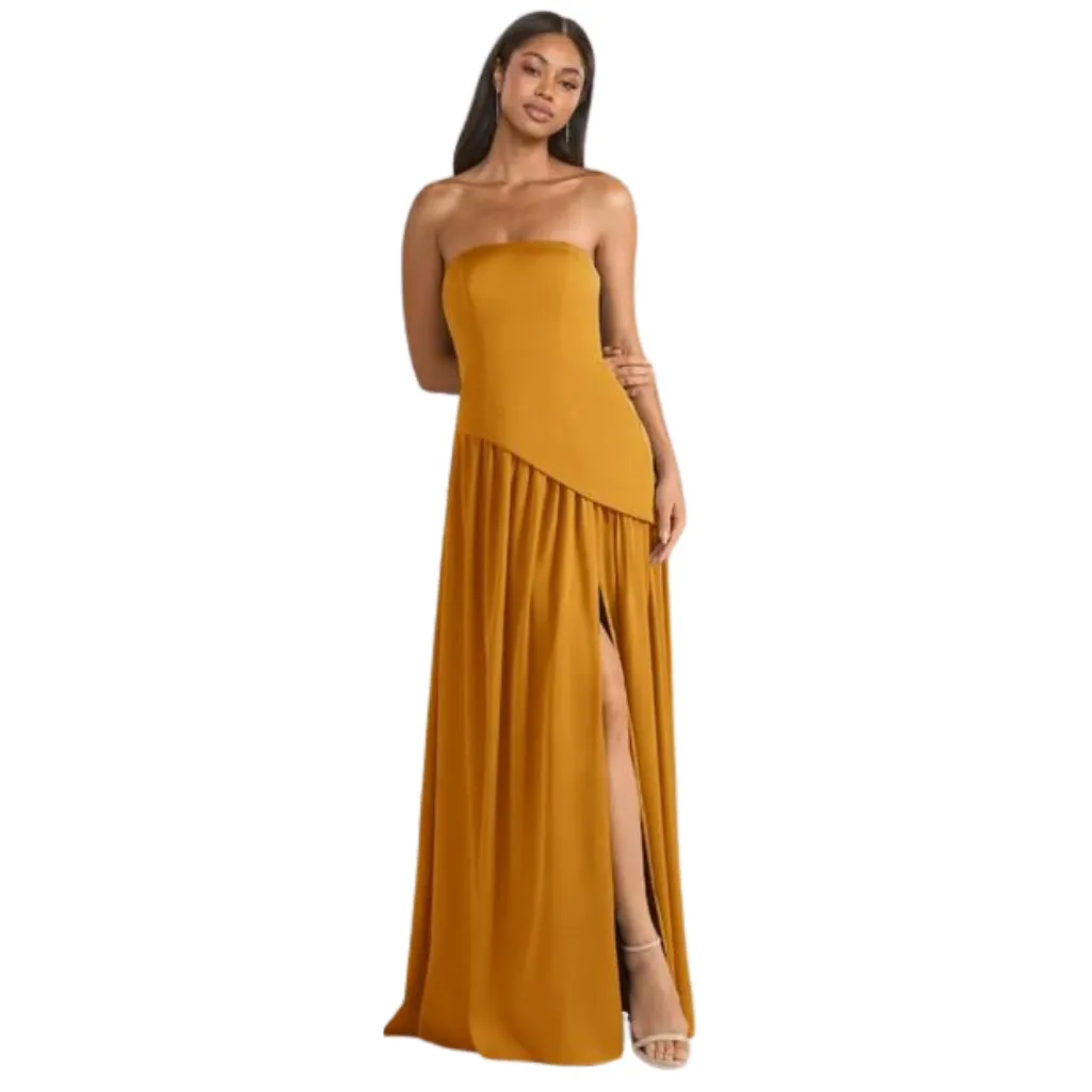 Vestido Liso C Amarillo T M