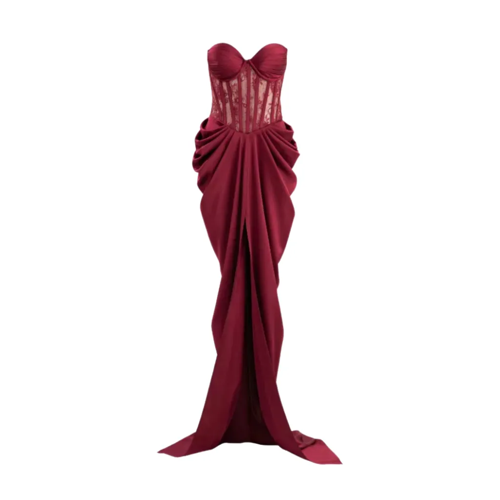 [511236] Vestido Liso Wenkafo C Vino T XS