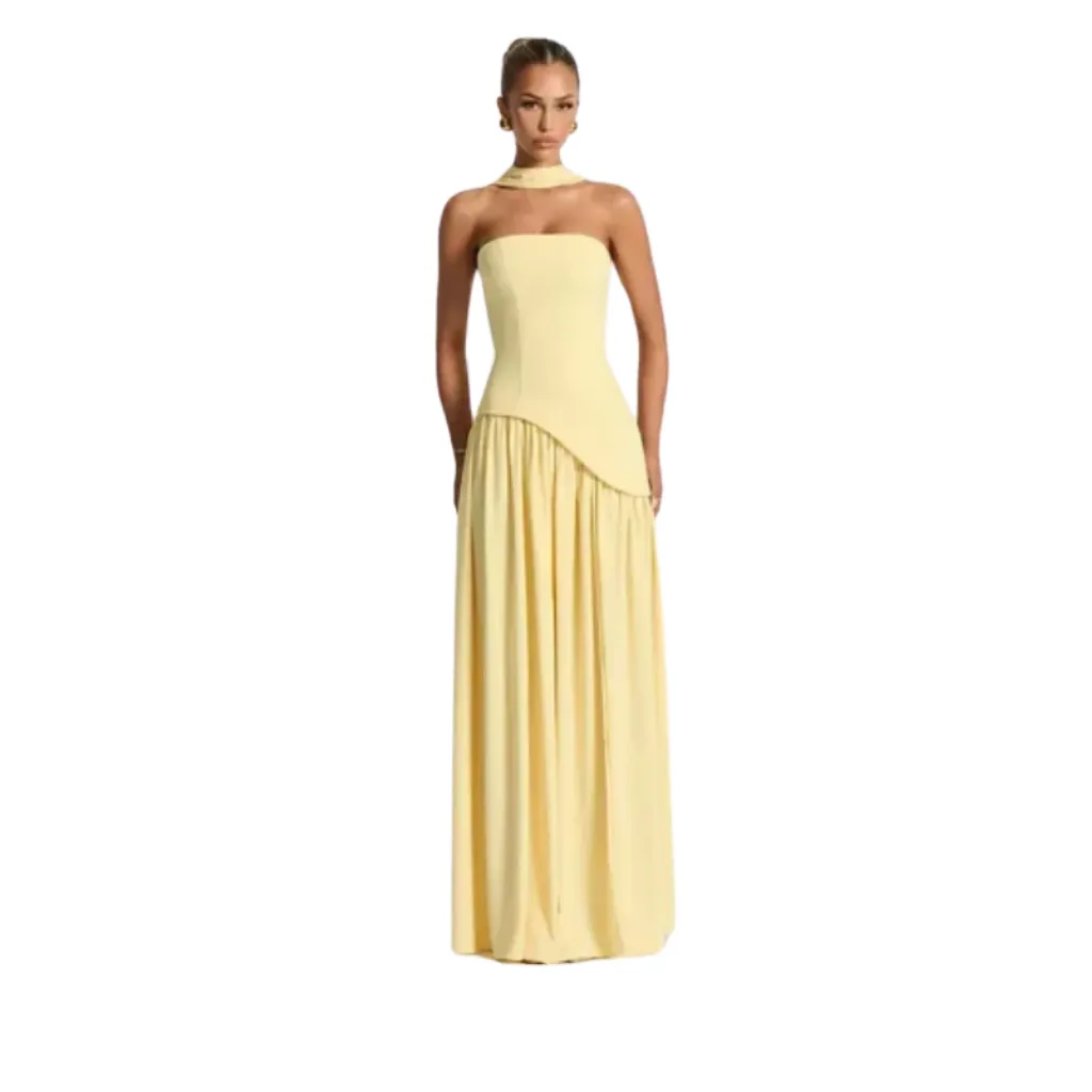 Vestido Liso Monvelli C Amarillo T S