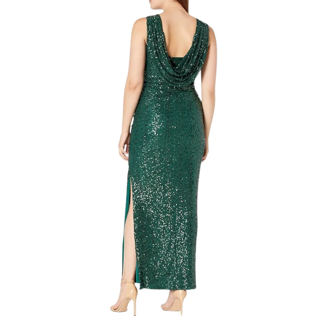 Vestido Lentejuela Formal C Verde T L