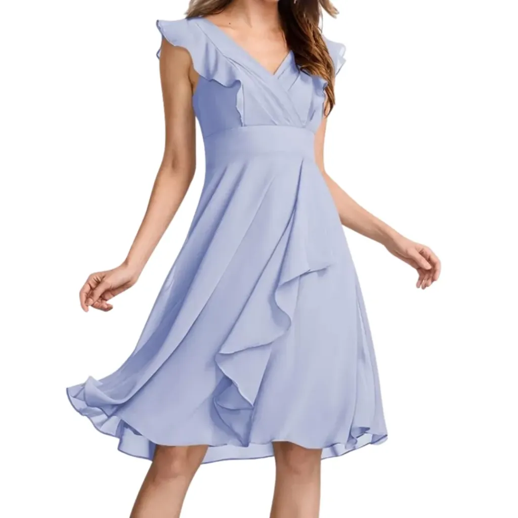 Vestido Corto Liso Monvelli C Azul T M