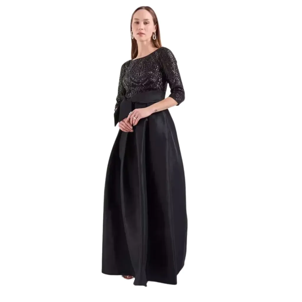 Vestido Lentejuela Formal C Negro T L