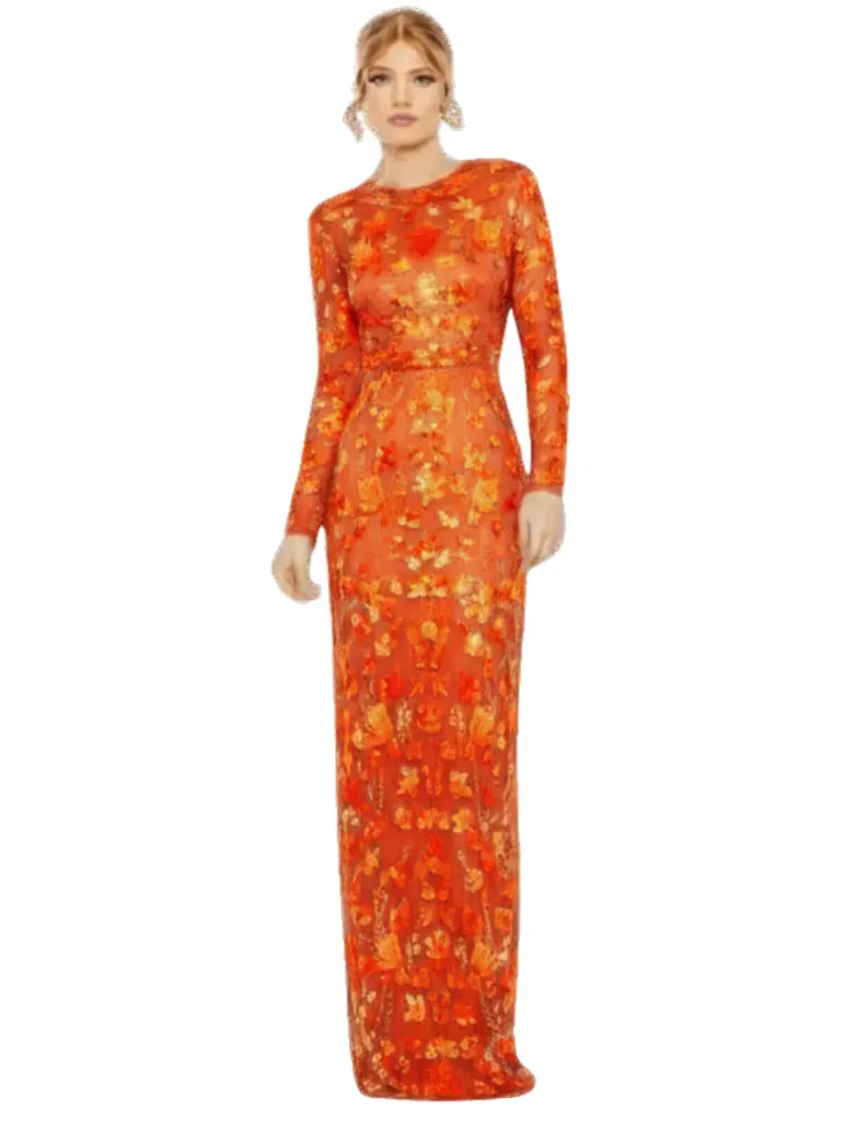 Vestido Lentejuela Inewer C Naranaja T M