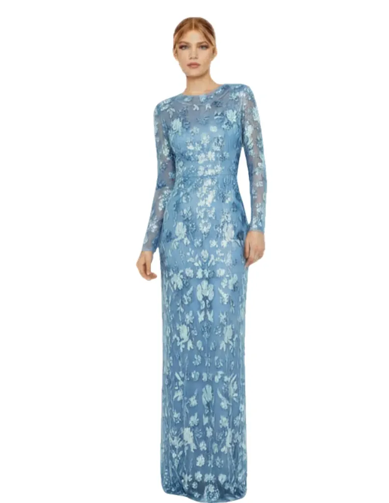 Vestido Lentejuela Inewer C Azul T S