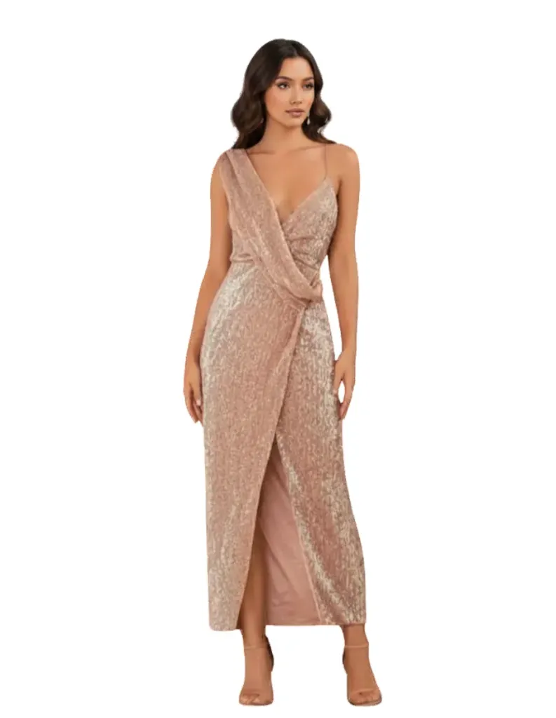 Vestido Lentejuela Wenkafo C Rosa T M