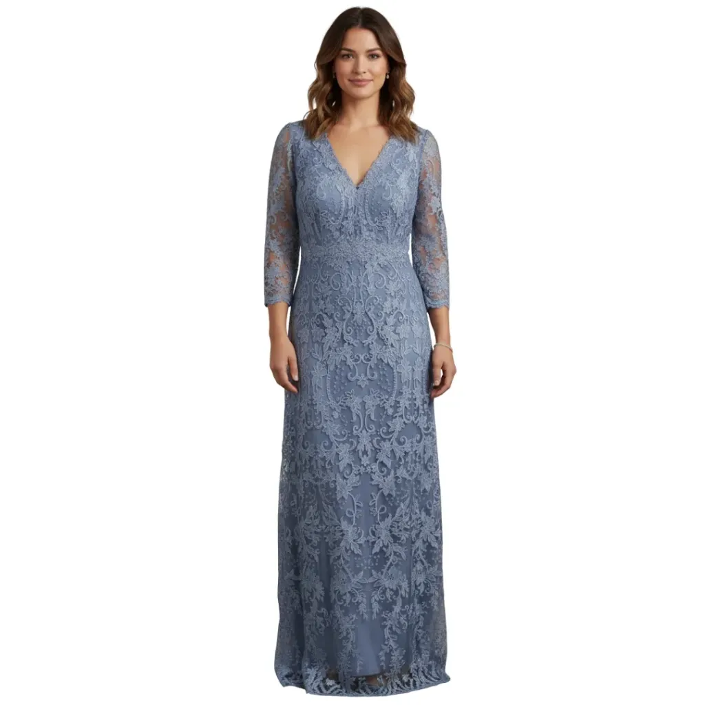 [511331] Vestido Bordado Formal C Azul T XXL