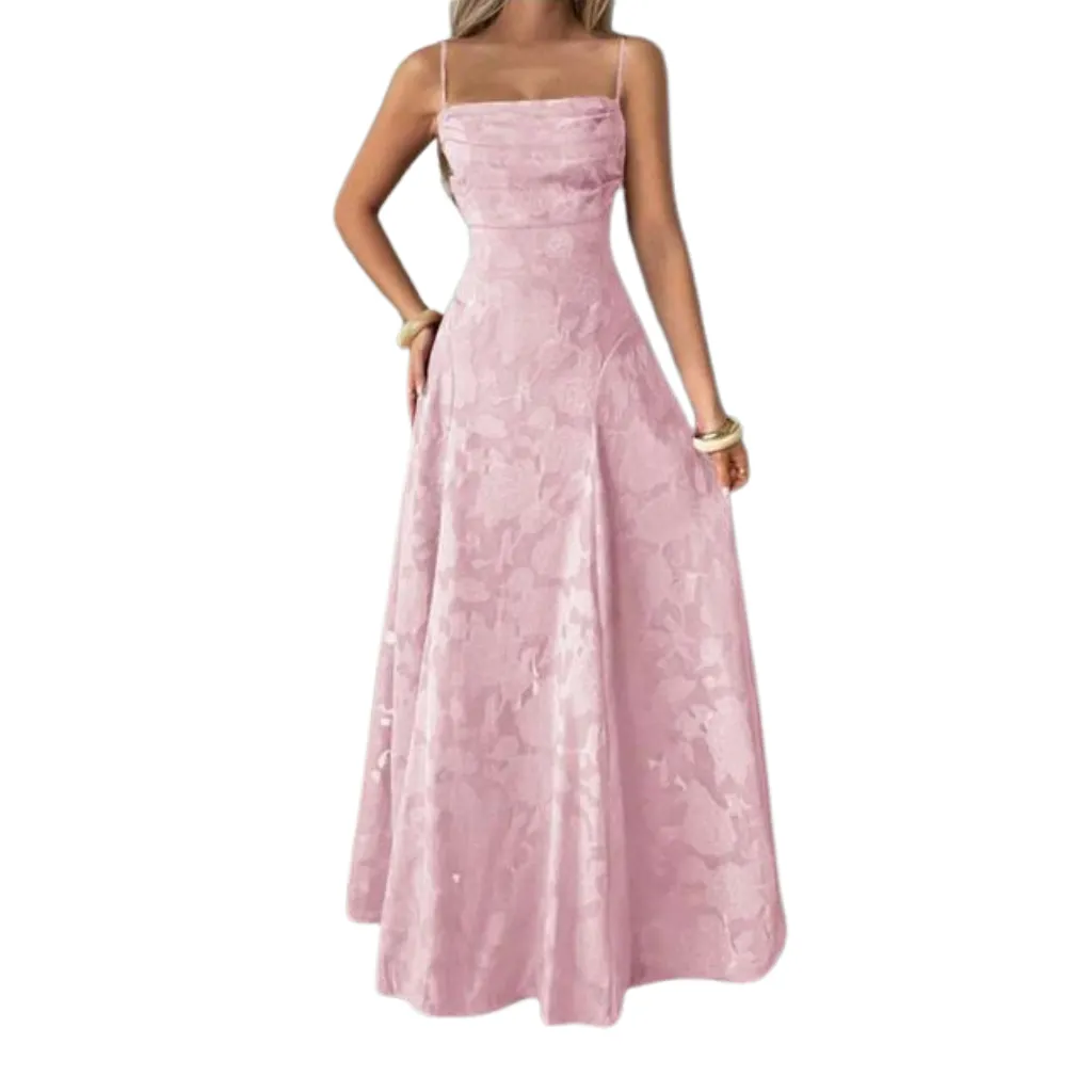Vestido Bordado Formal C Rosa T M
