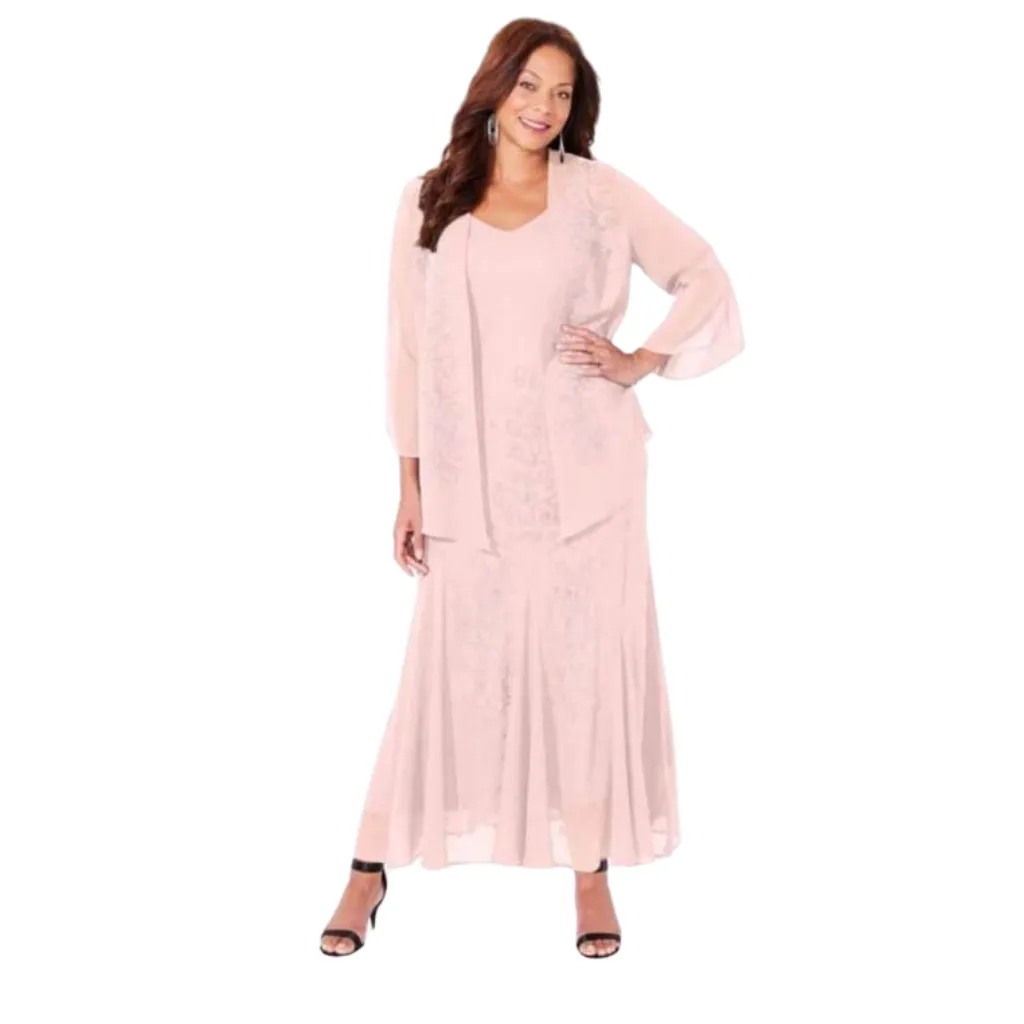 Vestido Bordado C Rosa T XL