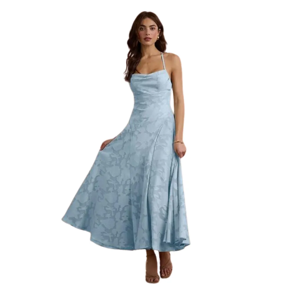 Vestido Bordado C Azul T S