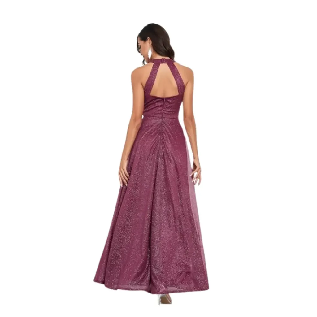 Vestido Brillos Monvelli C Vino T L
