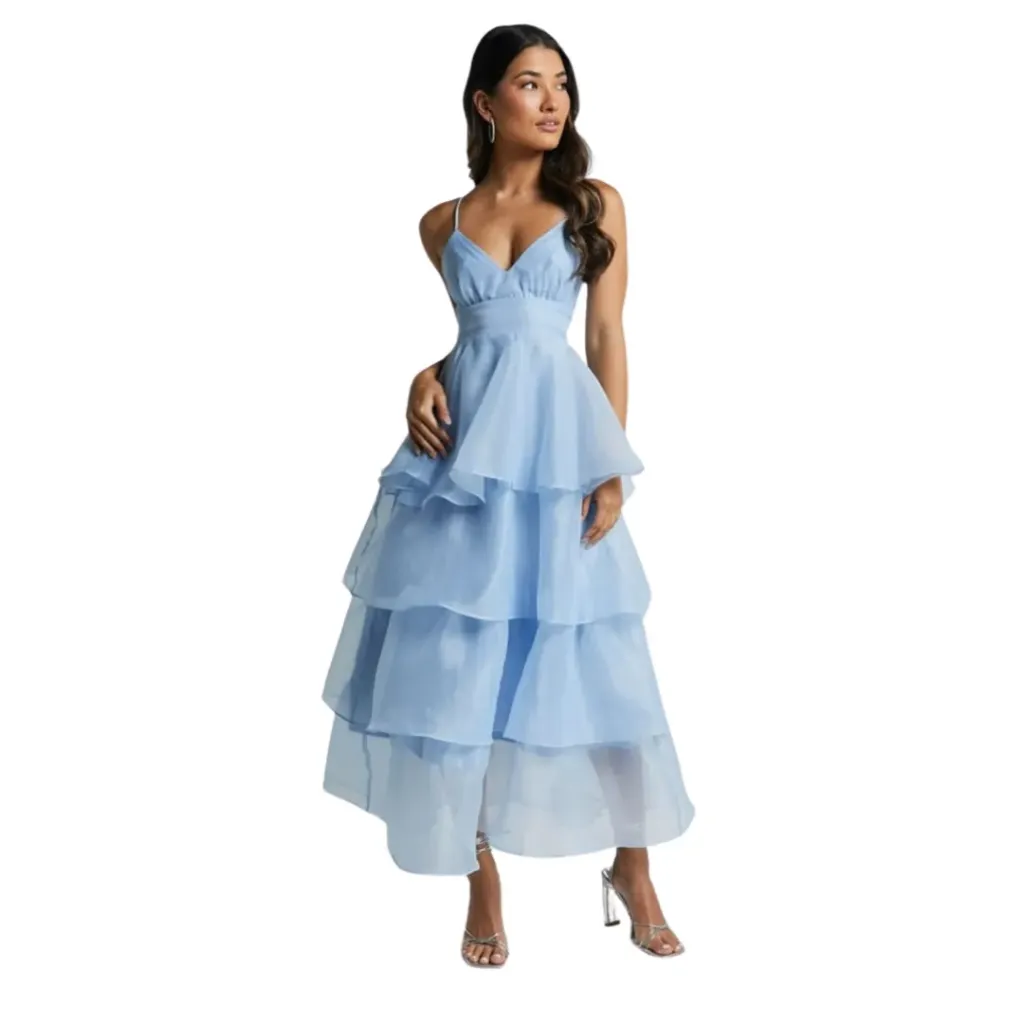 Vestido Liso Monvelli C Azul T S