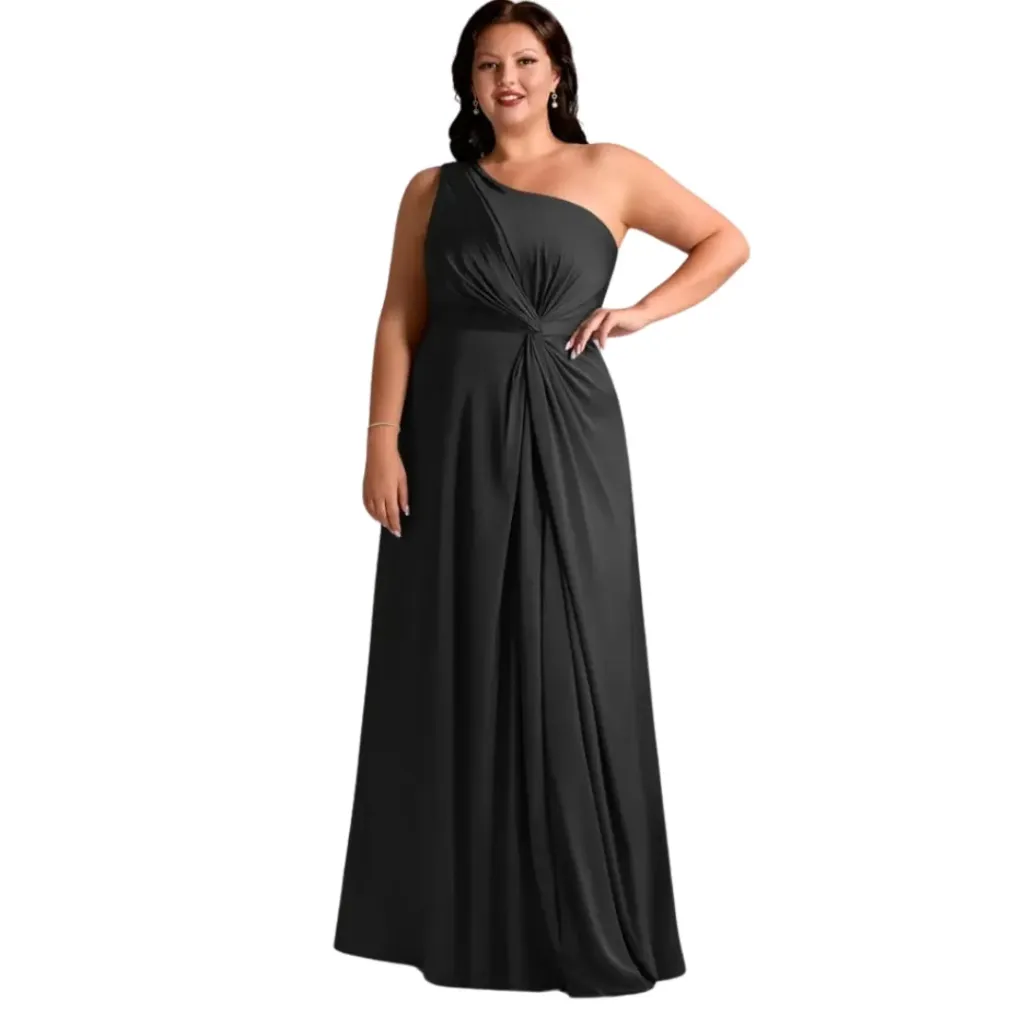 Vestido Liso Formal C Negro T M