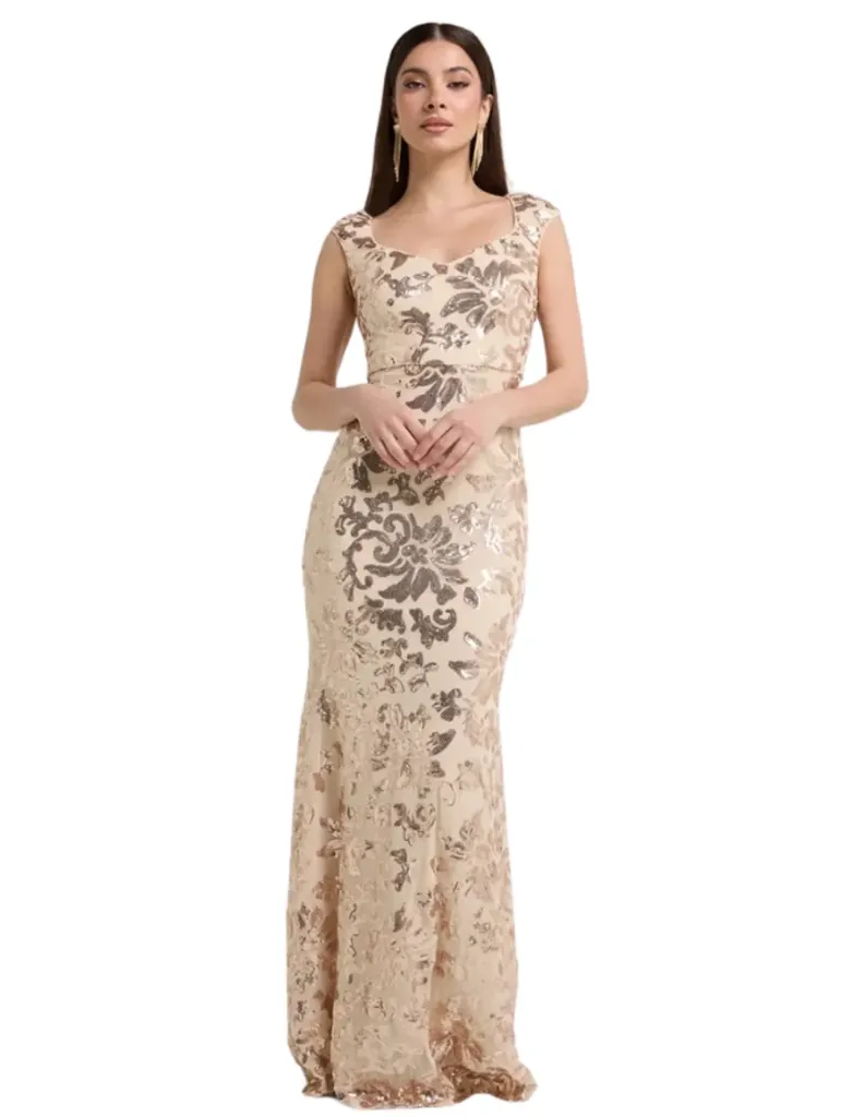 Vestido Lentejuela Formal C Rosa T S