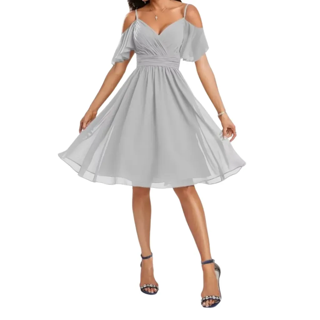 Vestido Formal Dress C Gris T L