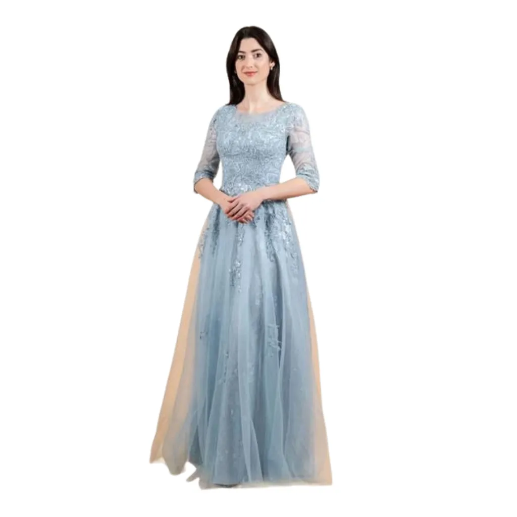 [511397] Vestido Bordado Inewer C Azul T L