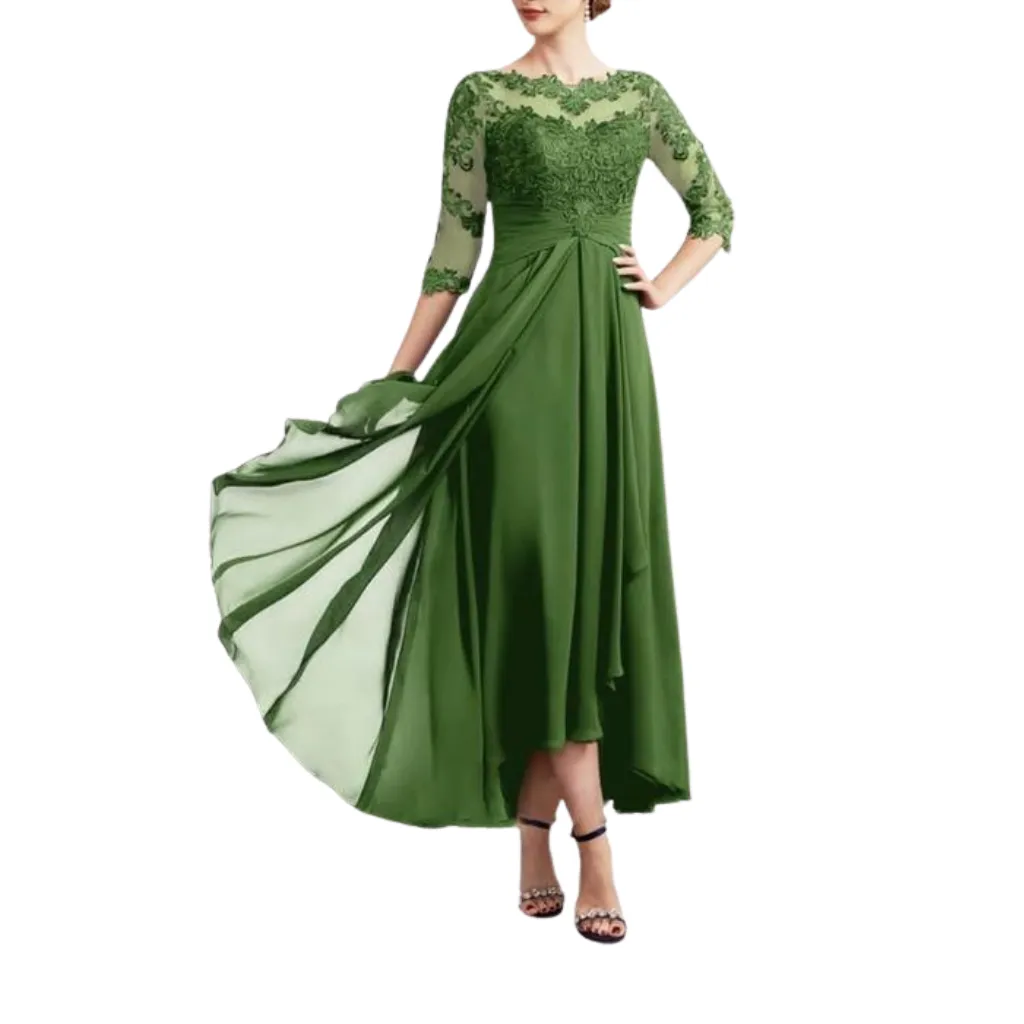 Vestido Bordado Formal C Verde T XL